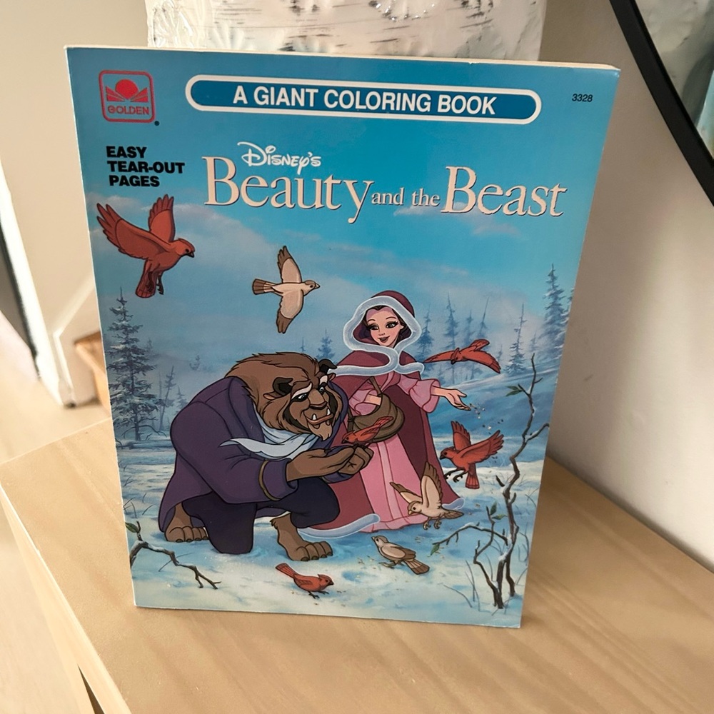 Vintage 1991 Beauty and the Beast Giant Coloring Book Golden Book